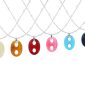 Collier chaîne maille boule alternée grain de café coloré en acier inoxydable argenté