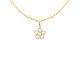 Collier chaîne maille boule alternée fleur oxydes de zirconium en acier inoxydable doré