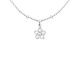 Collier chaîne maille boule alternée fleur oxydes de zirconium en acier inoxydable argenté