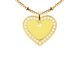 Collier chaîne maille boule alternée pendentif cœur (20mm) oxydes de zirconium à personnaliser en acier inoxydable doré