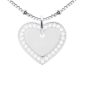 Collier chaîne maille boule alternée pendentif cœur (20mm) oxydes de zirconium à personnaliser en acier inoxydable argenté