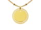 Collier chaîne maille boule alternée médaille ronde (20mm) oxydes de zirconium à personnaliser en acier inoxydable doré