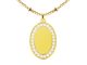 Collier chaîne maille boule alternée pendentif ovale (23mm) oxydes de zirconium à personnaliser en acier inoxydable doré