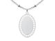 Collier chaîne maille boule alternée pendentif ovale (23mm) oxydes de zirconium à personnaliser en acier inoxydable argenté
