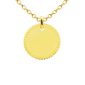 Collier chaîne maille forçat médaillon perlé (16mm) à personnaliser en acier inoxydable doré