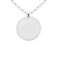 Collier chaîne maille forçat médaillon perlé (16mm) à personnaliser en acier inoxydable argenté