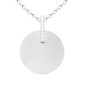 Collier chaîne maille forçat médaille ronde (20mm) baguette oxydes de zirconium à personnaliser en acier inoxydable argenté