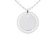 Collier chaîne maille forçat médaille ronde (20mm) oxydes de zirconium à personnaliser en acier inoxydable argenté
