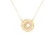 Collier soleil scintillant en acier inoxydable doré