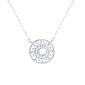 Collier soleil scintillant en acier inoxydable argenté