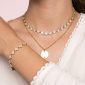 Collier trèfle 4 feuilles cristaux fantaisie en acier inoxydable doré