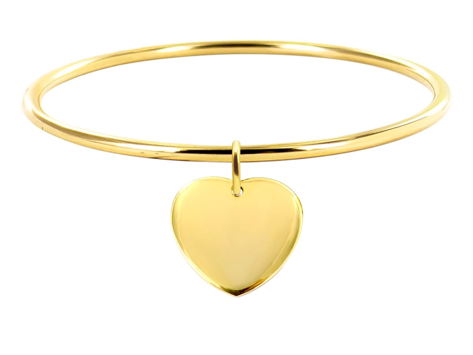 Bracelet jonc coeur acier doré à personnaliser