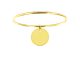 Jonc enfant médaillon perlé (16mm) à personnaliser en acier inoxydable doré