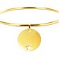 Bracelet jonc médaille étoile acier doré à personnaliser