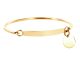 Bracelet jonc gourmette et médaille acier doré à personnaliser