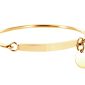 Bracelet jonc gourmette et médaille acier doré à personnaliser