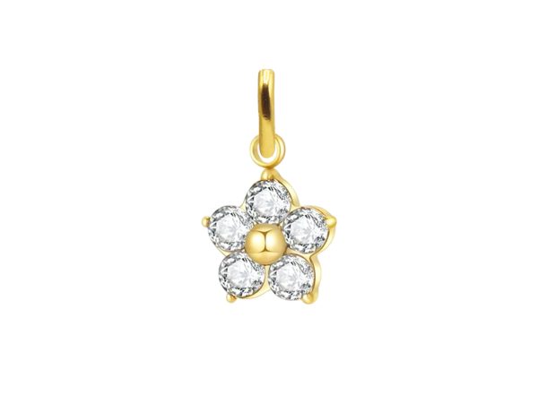 PENFLEUROZ-GOLD.jpg Pendentif fleur oxydes de zirconium blancs en acier inoxydable doré