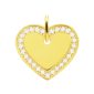 Pendentif coeur (20mm) à personnaliser oxydes de zirconium en acier inoxydable doré