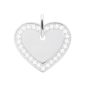 Pendentif coeur (20mm) à personnaliser oxydes de zirconium en acier inoxydable argenté