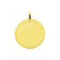 Pendentif médaillon perlé (16mm) à personnaliser en acier inoxydable doré