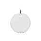 Pendentif médaillon perlé (16mm) à personnaliser en acier inoxydable argenté