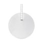 Pendentif médaille ronde (20mm) à personnaliser bélière oxydes de zirconium blancs en acier inoxydable argenté