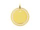 Pendentif médaille ronde (20mm) à personnaliser oxydes de zirconium en acier inoxydable doré