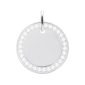 Pendentif médaille ronde (20mm) à personnaliser oxydes de zirconium en acier inoxydable argenté