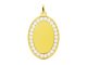 Pendentif ovale (23mm) à personnaliser oxydes de zirconium en acier inoxydable doré