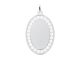 Pendentif ovale (23mm) à personnaliser oxydes de zirconium en acier inoxydable argenté