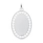 Pendentif ovale (23mm) à personnaliser oxydes de zirconium en acier inoxydable argenté