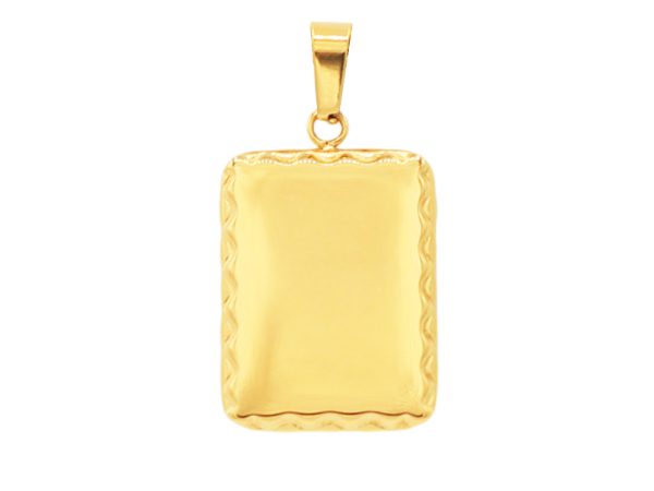 PENPLC20-GOLD.jpg Pendentif homme bord façonné à personnaliser en acier inoxydable doré