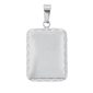 Pendentif homme bord façonné à personnaliser en acier inoxydable argenté