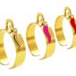 Bague ajustable corne d'abondance en acier inoxydable doré | Taille ajustable : Du 52 au 56