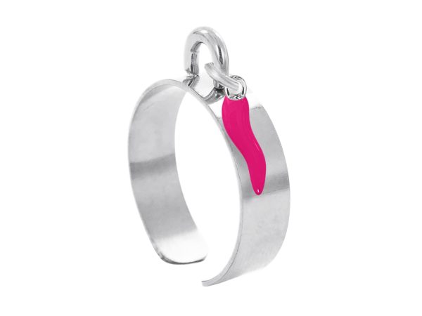 Bague ajustable corne d'abondance en acier inoxydable argenté | Taille ajustable : Du 52 au 56
