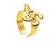 Bague ajustable croix basque en acier inoxydable doré | Taille ajustable : Du 52 au 56