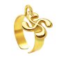 Bague ajustable croix basque en acier inoxydable doré | Taille ajustable : Du 52 au 56