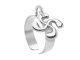 Bague ajustable croix basque en acier inoxydable argenté | Taille ajustable : Du 52 au 56