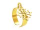 Bague ajustable croix occitane en acier inoxydable doré | Taille ajustable : Du 52 au 56