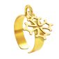Bague ajustable croix occitane en acier inoxydable doré | Taille ajustable : Du 52 au 56