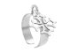Bague ajustable croix occitane en acier inoxydable argenté | Taille ajustable : Du 52 au 56