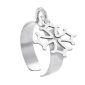 Bague ajustable croix occitane en acier inoxydable argenté | Taille ajustable : Du 52 au 56