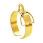 Bague ajustable étrier en acier inoxydable doré | Taille ajustable : Du 52 au 56