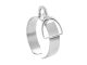 Bague ajustable étrier en acier inoxydable argenté | Taille ajustable : Du 52 au 56
