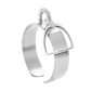 Bague ajustable étrier en acier inoxydable argenté | Taille ajustable : Du 52 au 56