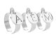 Bague ajustable lettre découpée en acier inoxydable argenté | Taille ajustable : Du 52 au 56