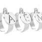 Bague ajustable lettre découpée en acier inoxydable argenté | Taille ajustable : Du 52 au 56