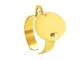 Bague ajustable médaille ronde cœur ajouré à personnaliser en acier inoxydable doré | Taille ajustable : Du 52 au 56