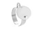 Bague ajustable médaille ronde cœur ajouré à personnaliser en acier inoxydable argenté | Taille ajustable : Du 52 au 56