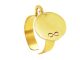 Bague ajustable médaille ronde infini ajouré à personnaliser en acier inoxydable doré | Taille ajustable : Du 52 au 56